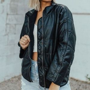 Free People Vegan Leather Dolman Jacket